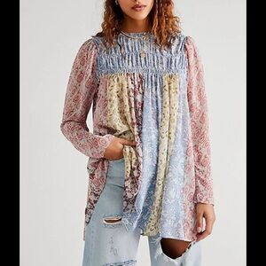 Free people merrie mixed print tunic
